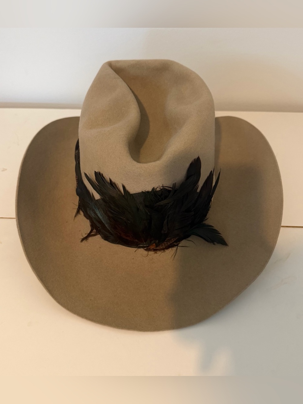 Smithbilt Hats Tan Light Grey Felt Material Cowboy Hat Nomad 7 1/4 size - Picture 5 of 12